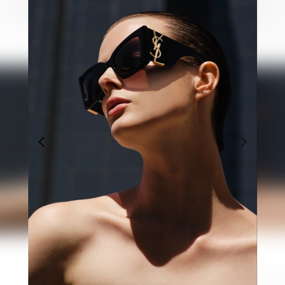 E_ $960 Saint LaurentBlaze Acetate Cat-Eye Sunglasses - Picture 5 of 6
